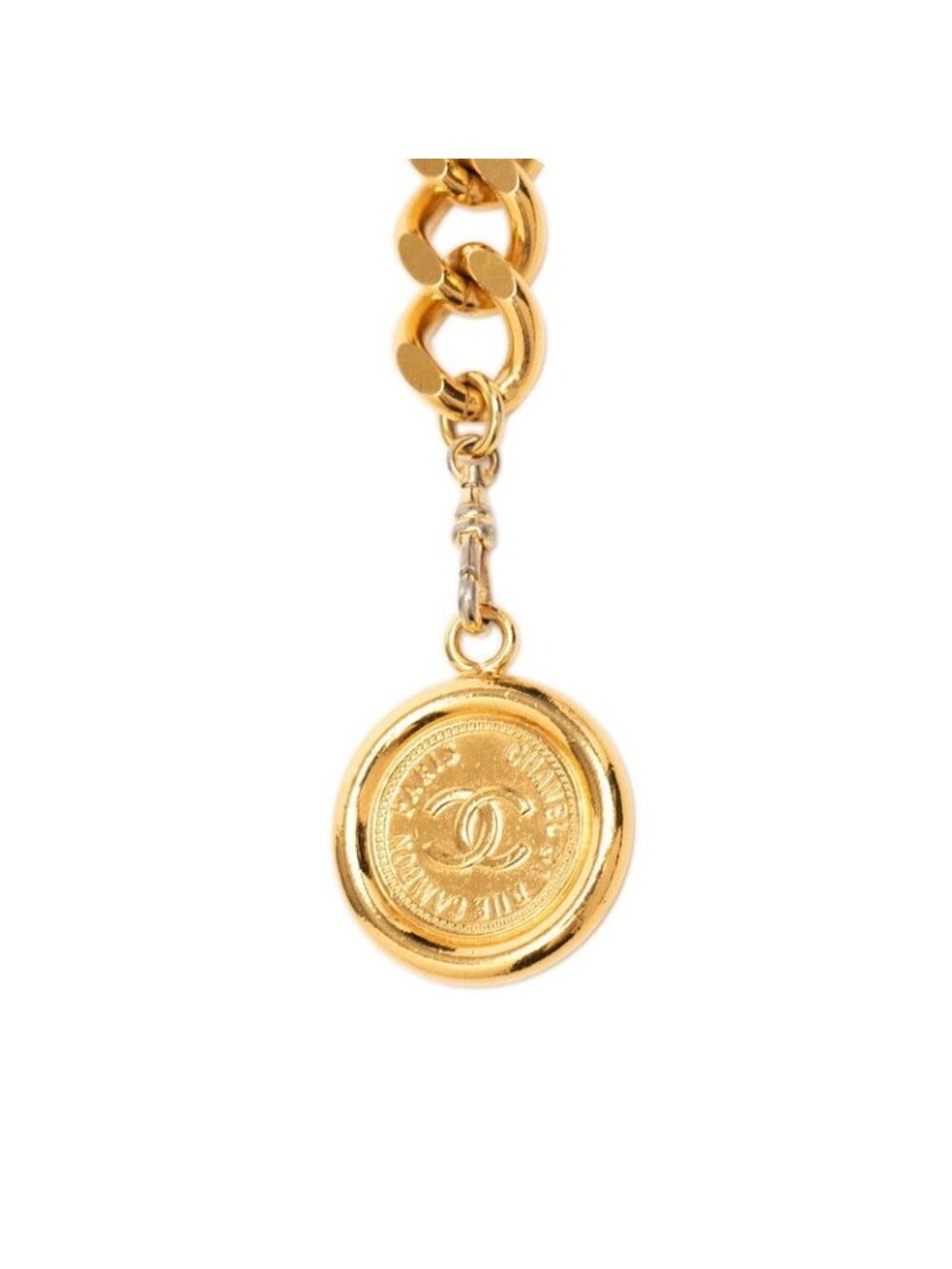 Chanel CC Logo 31 Rue Cambon le Plate Chain Belt Gold Plated - Picture 3 of 5